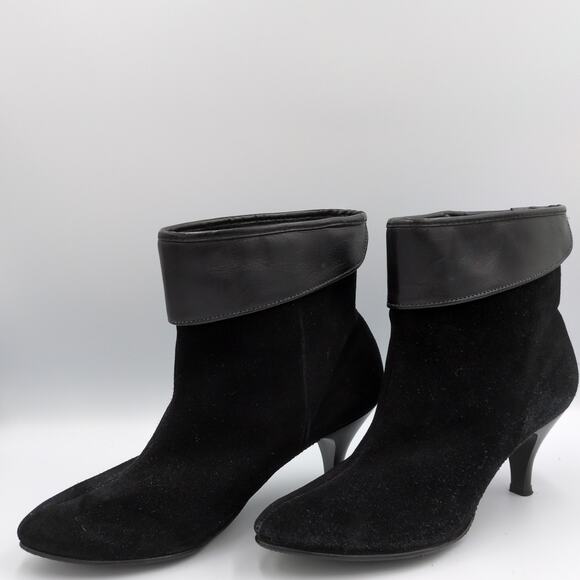 Vintage Kickorino Alaskans Booties Faux Suede Fur Lined Pointed Toe Size 6 80s - Picture 7 of 10